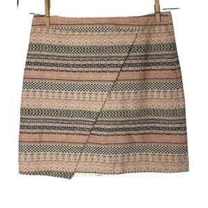 Loft Size 4 Tweed Faux Wrap Textured Mini Skirt